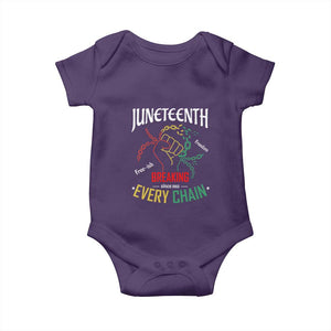 Juneteenth 1865 Baby Onesie Breaking Every Chain Freeish Black Freedom TS01 Purple Print Your Wear
