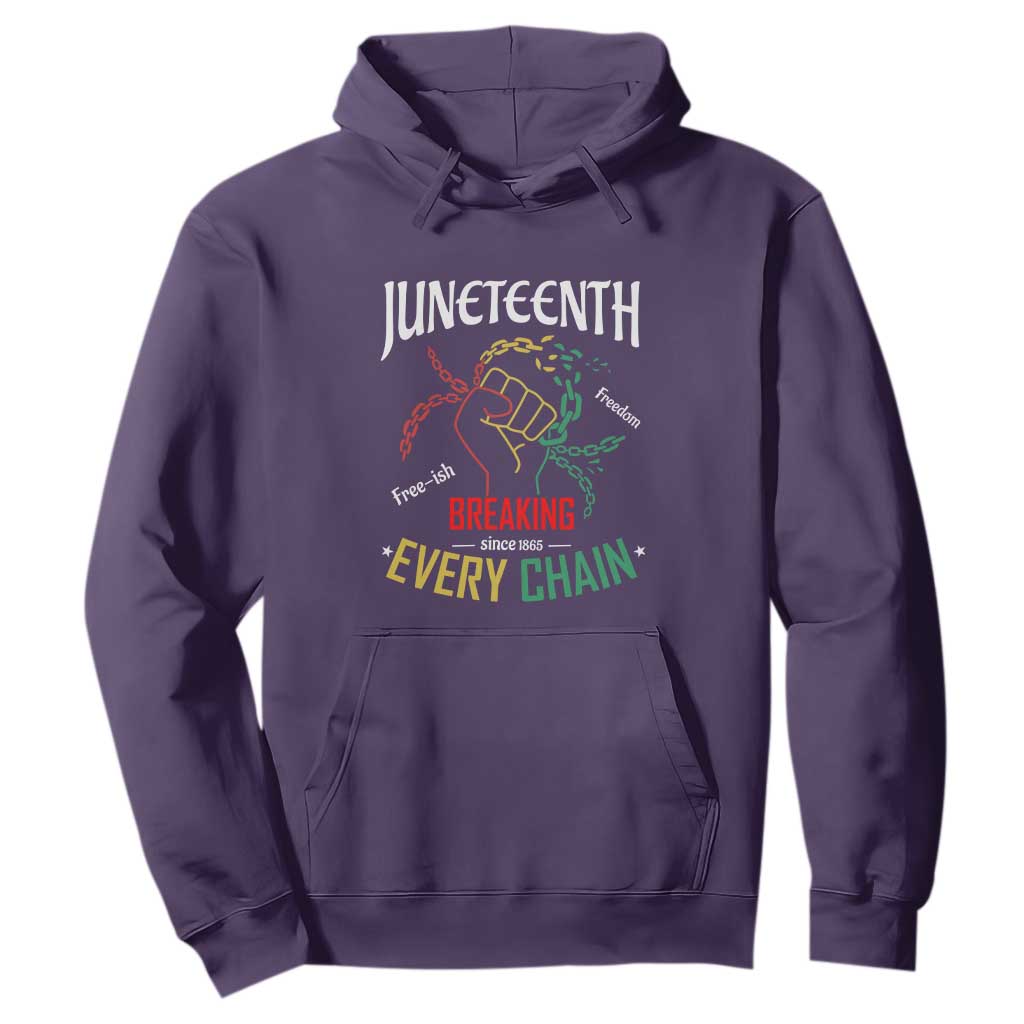 Juneteenth Hoodie Breaking Every Chain Since 1865 TS01 Purple Printyourwear