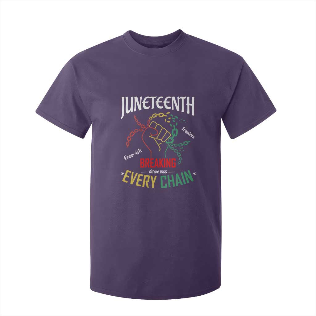 Juneteenth 1865 T Shirt For Kid Breaking Every Chain Freeish Black Freedom TS01 Purple Print Your Wear