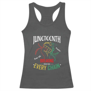 Juneteenth 1865 Racerback Tank Top Breaking Every Chain Freeish Black Freedom TS01 Dark Heather Print Your Wear