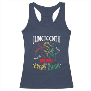 Juneteenth 1865 Racerback Tank Top Breaking Every Chain Freeish Black Freedom TS01 Navy Print Your Wear