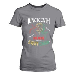 Juneteenth 1865 T Shirt For Women Breaking Every Chain Freeish Black Freedom TS01 Charcoal Print Your Wear