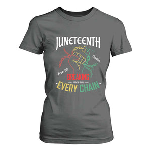 Juneteenth 1865 T Shirt For Women Breaking Every Chain Freeish Black Freedom TS01 Dark Heather Print Your Wear