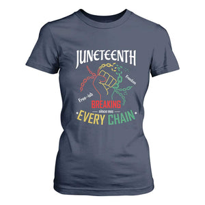 Juneteenth 1865 T Shirt For Women Breaking Every Chain Freeish Black Freedom TS01 Navy Print Your Wear