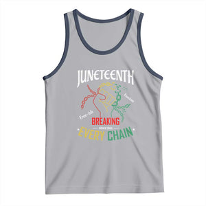 Juneteenth 1865 Tank Top Breaking Every Chain Freeish Black Freedom TS01 Athletic Heather Navy Print Your Wear