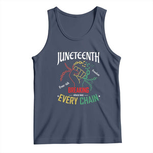 Juneteenth 1865 Tank Top Breaking Every Chain Freeish Black Freedom TS01 Navy Print Your Wear