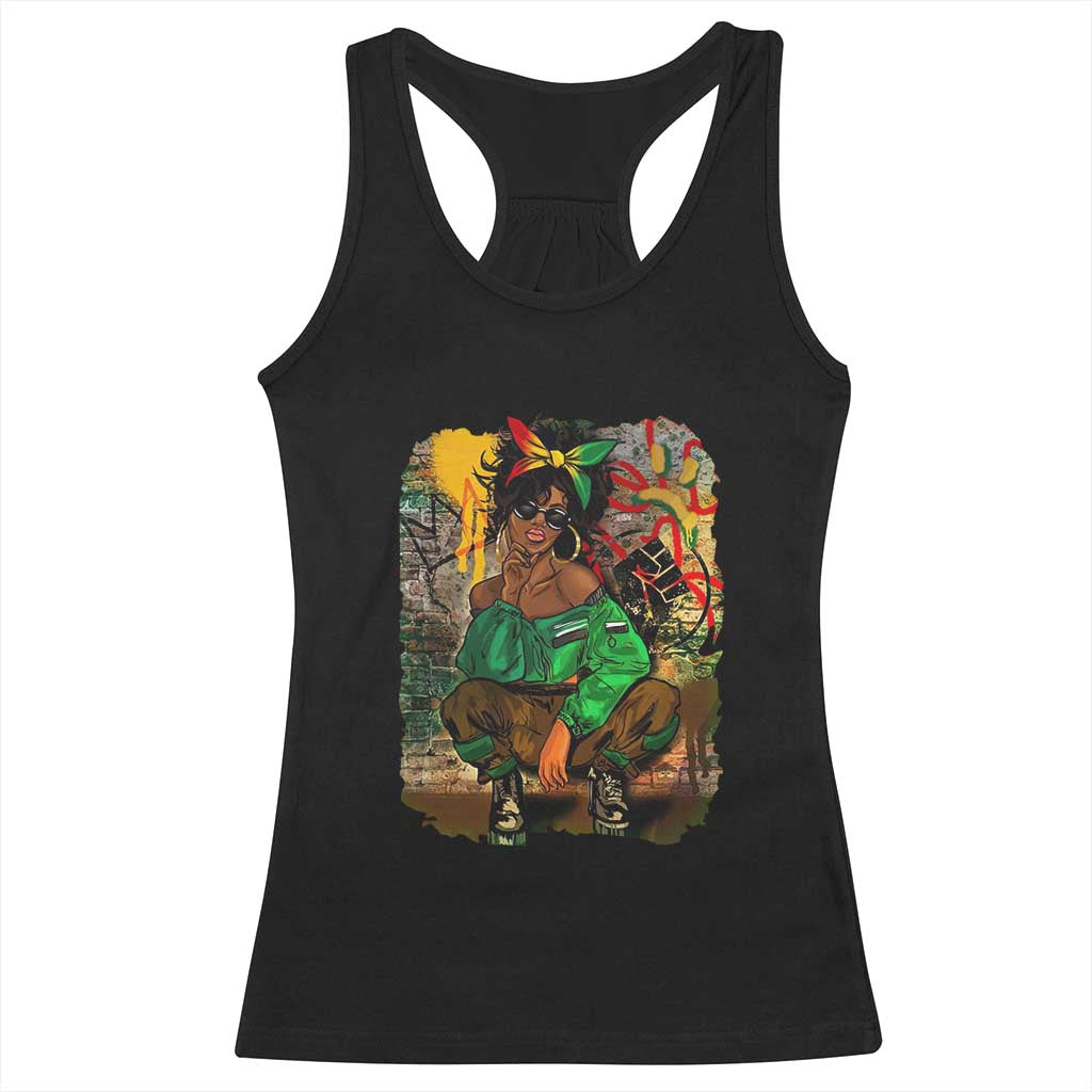 Black Heritage Pride Racerback Tank Top For Melanin Black Women TS01 Black Print Your Wear