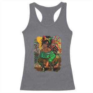 Black Heritage Pride Racerback Tank Top For Melanin Black Women TS01 Charcoal Print Your Wear