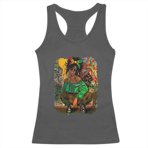 Black Heritage Pride Racerback Tank Top For Melanin Black Women TS01 Dark Heather Print Your Wear