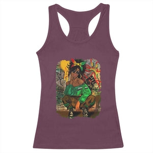 Black Heritage Pride Racerback Tank Top For Melanin Black Women TS01 Maroon Print Your Wear