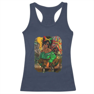 Black Heritage Pride Racerback Tank Top For Melanin Black Women TS01 Navy Print Your Wear