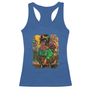 Black Heritage Pride Racerback Tank Top For Melanin Black Women TS01 Royal Blue Print Your Wear