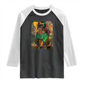 Black Heritage Pride Raglan Shirt For Melanin Black Women TS01 Black White Print Your Wear