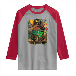 Black Heritage Pride Raglan Shirt For Melanin Black Women TS01 Sport Gray Red Print Your Wear
