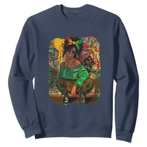 Black Heritage Sweatshirt For Melanin Black Women TS01 Navy Print Your Wear