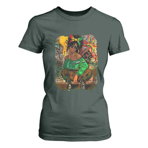 Black Heritage Pride T Shirt For Women For Melanin Black Women TS01 Dark Forest Green Print Your Wear