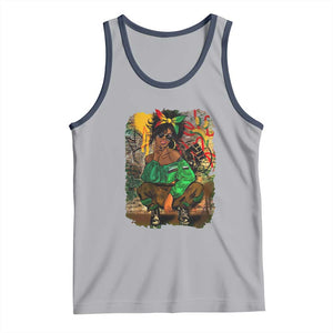 Black Heritage Pride Tank Top For Melanin Black Women TS01 Athletic Heather Navy Print Your Wear