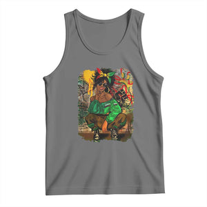 Black Heritage Pride Tank Top For Melanin Black Women TS01 Black Heather Print Your Wear