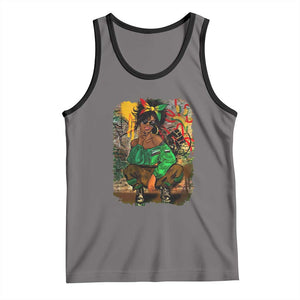 Black Heritage Pride Tank Top For Melanin Black Women TS01 Deep Heather Black Print Your Wear
