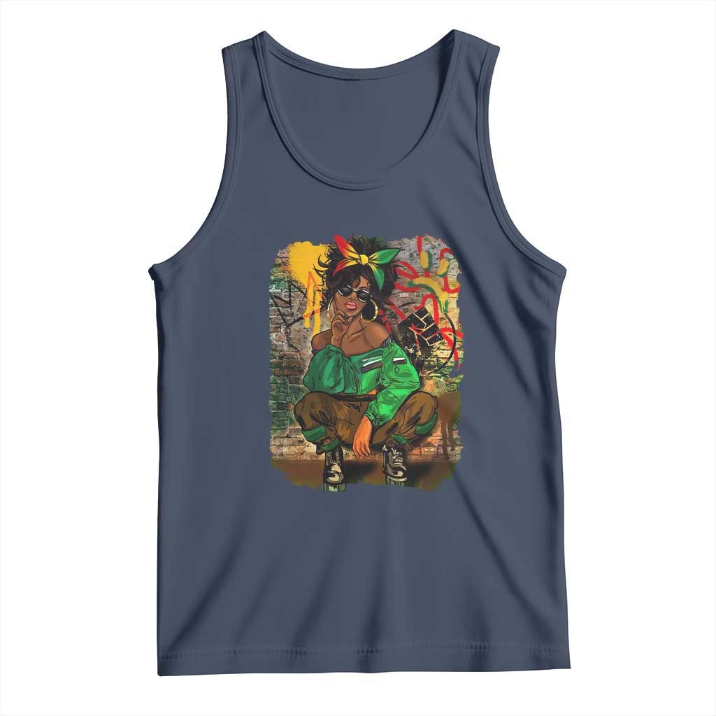 Black Heritage Pride Tank Top For Melanin Black Women TS01 Navy Print Your Wear