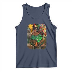 Black Heritage Pride Tank Top For Melanin Black Women TS01 Navy Print Your Wear