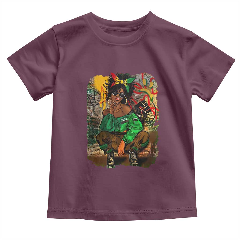 Black Heritage Pride Toddler T Shirt For Melanin Black Women TS01 Maroon Print Your Wear
