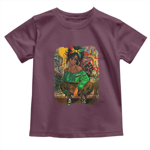 Black Heritage Pride Toddler T Shirt For Melanin Black Women TS01 Maroon Print Your Wear