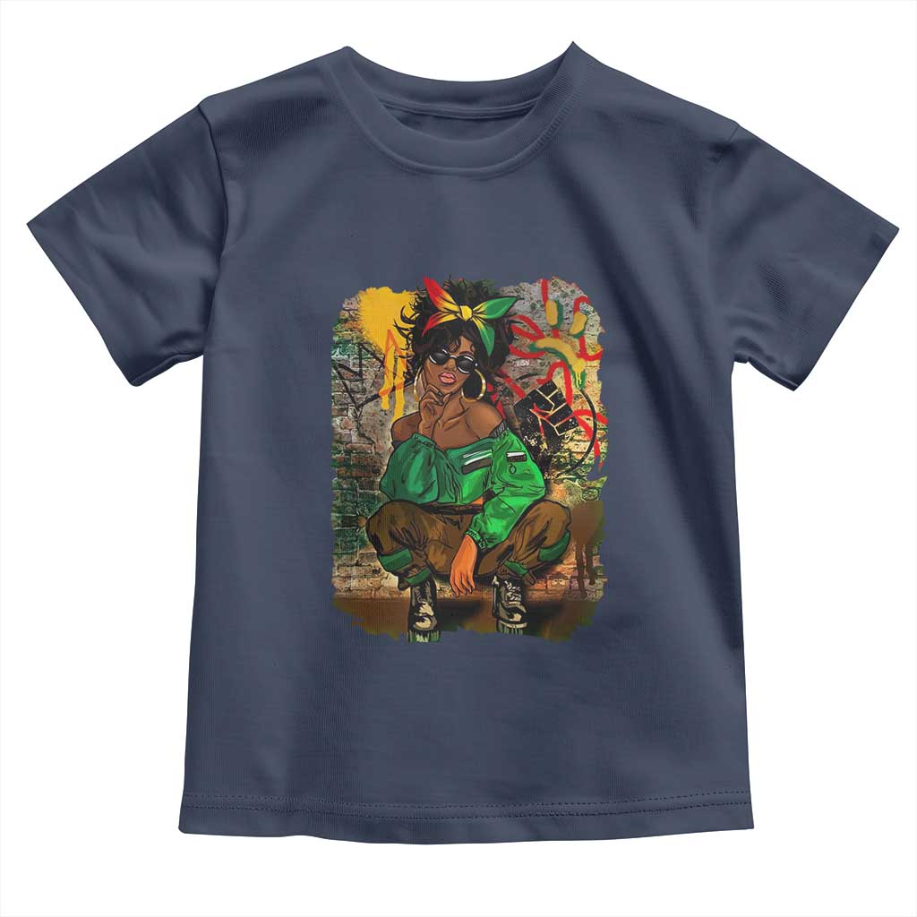 Black Heritage Pride Toddler T Shirt For Melanin Black Women TS01 Navy Print Your Wear