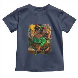 Black Heritage Pride Toddler T Shirt For Melanin Black Women TS01 Navy Print Your Wear