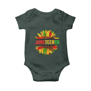 Juneteenth Baby Onesie Sunflower with Fist Black History TS01 Print Your Wear