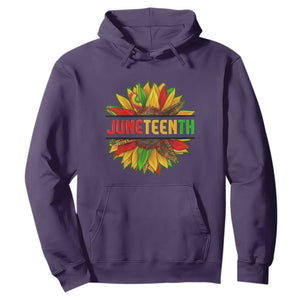 Juneteenth Hoodie Sunflower with Fist Black History TS01 Purple Printyourwear