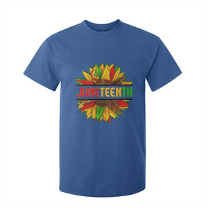 Juneteenth T Shirt For Kid Sunflower with Fist Black History TS01 Royal Blue Print Your Wear
