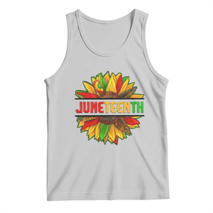 Juneteenth Tank Top Sunflower with Fist Black History TS01 Ash Print Your Wear