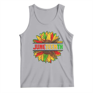 Juneteenth Tank Top Sunflower with Fist Black History TS01 Athletic Heather Print Your Wear
