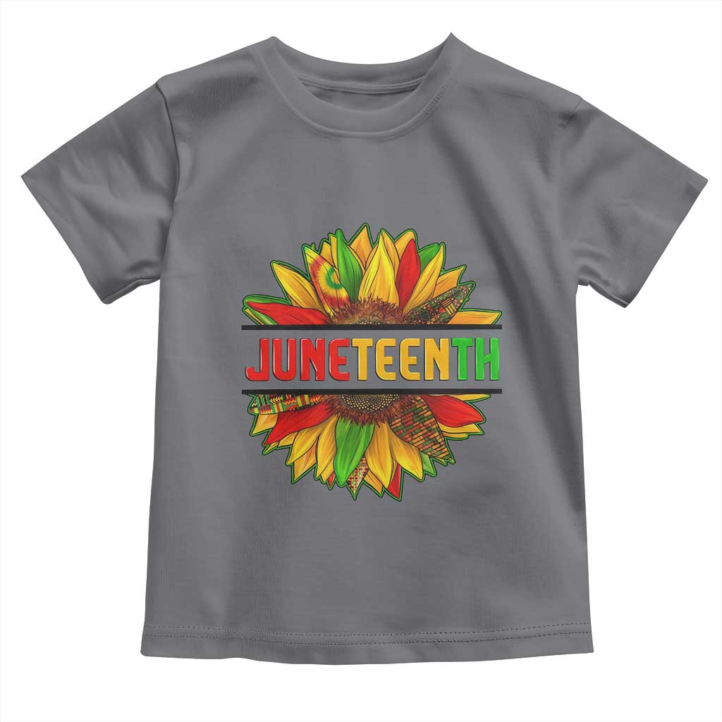 Juneteenth Toddler T Shirt Sunflower with Fist Black History TS01 Charcoal Print Your Wear