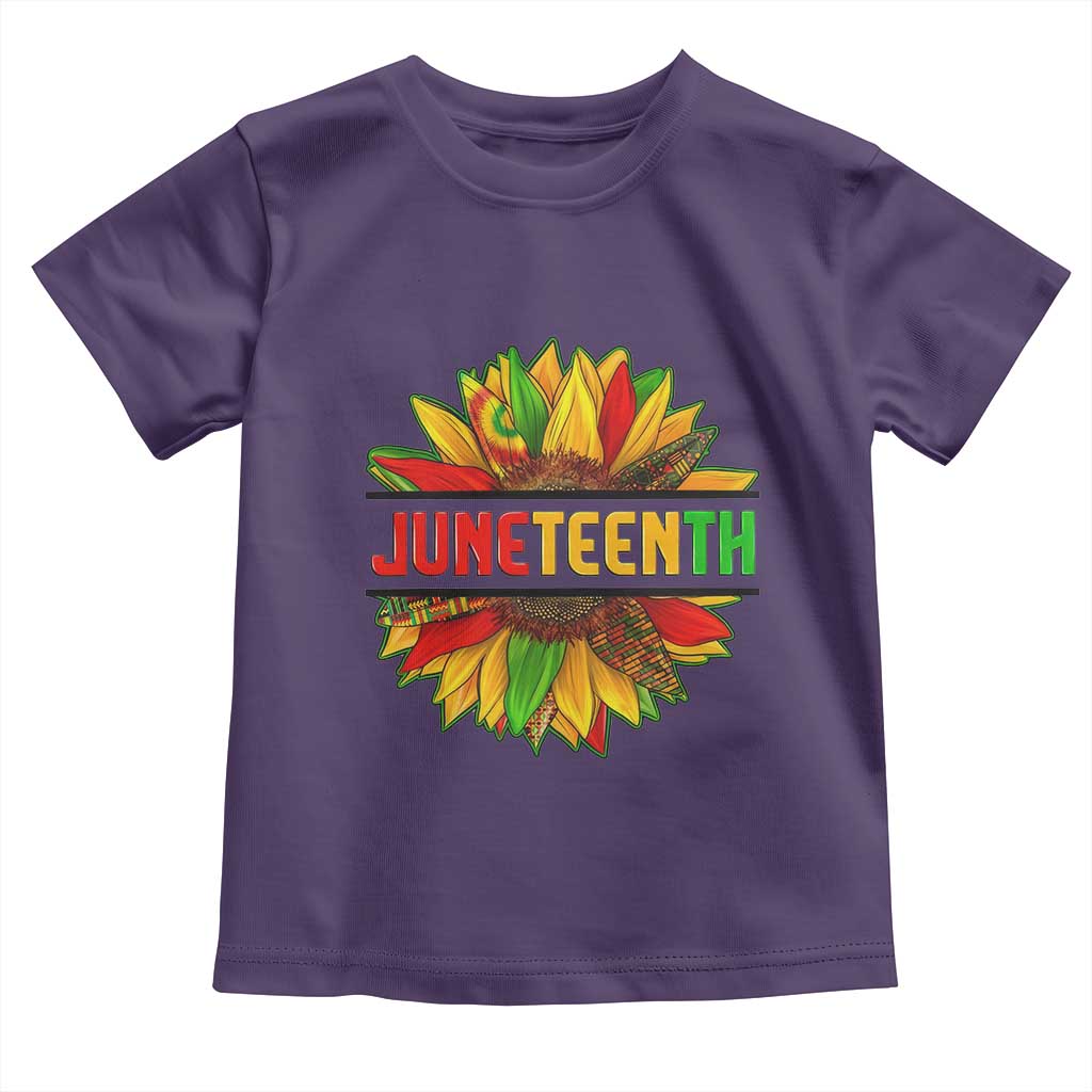 Juneteenth Toddler T Shirt Sunflower with Fist Black History TS01 Purple Print Your Wear