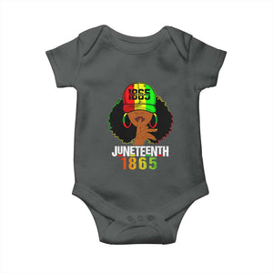 Afro Queen Baby Onesie Juneteenth 1865 TS01 Dark Heather Print Your Wear