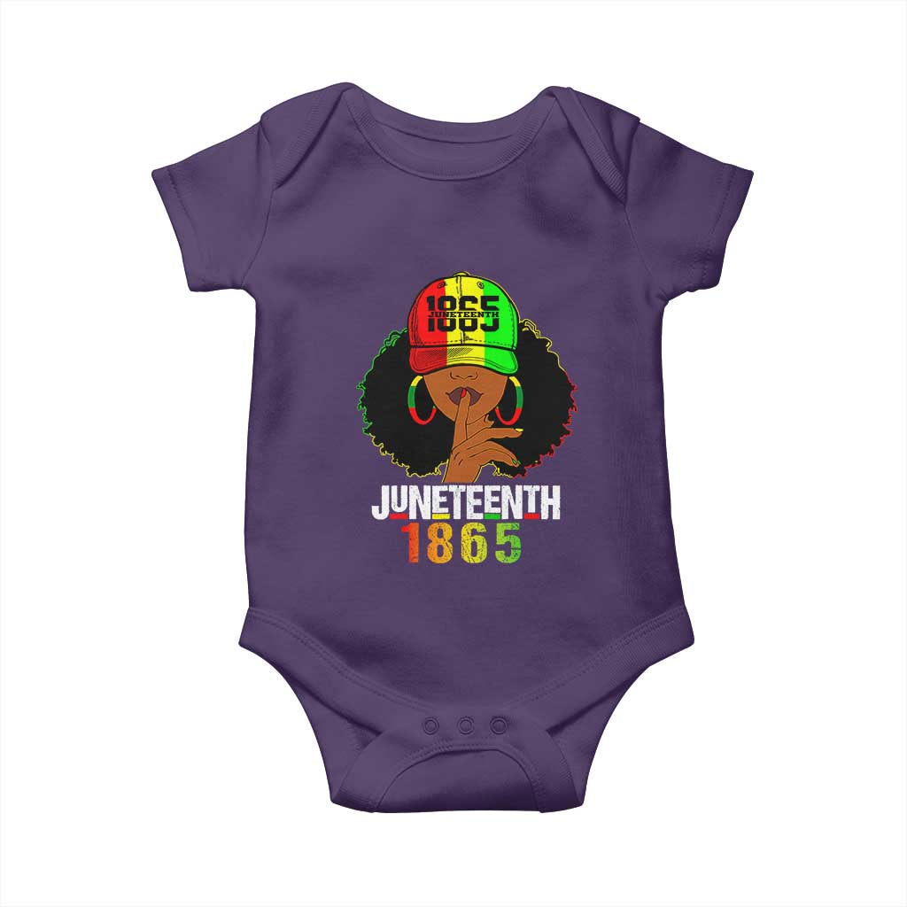 Afro Queen Baby Onesie Juneteenth 1865 TS01 Purple Print Your Wear