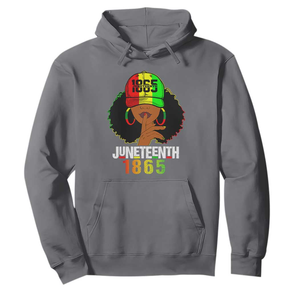 Queen Afro Hoodie Juneteenth 1865 TS01 Charcoal Printyourwear