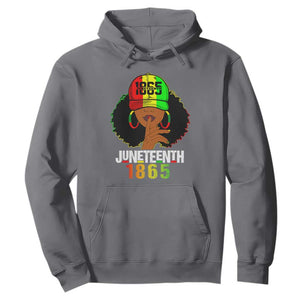 Queen Afro Hoodie Juneteenth 1865 TS01 Charcoal Printyourwear