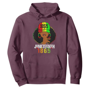 Queen Afro Hoodie Juneteenth 1865 TS01 Maroon Printyourwear