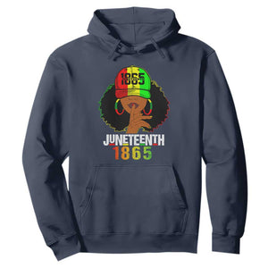 Queen Afro Hoodie Juneteenth 1865 TS01 Navy Printyourwear