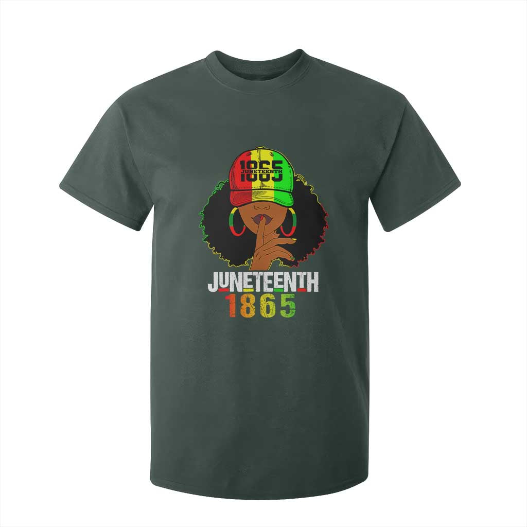 Afro Queen T Shirt For Kid Juneteenth 1865 TS01 Dark Forest Green Print Your Wear