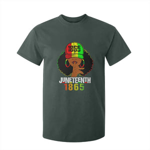 Afro Queen T Shirt For Kid Juneteenth 1865 TS01 Dark Forest Green Print Your Wear