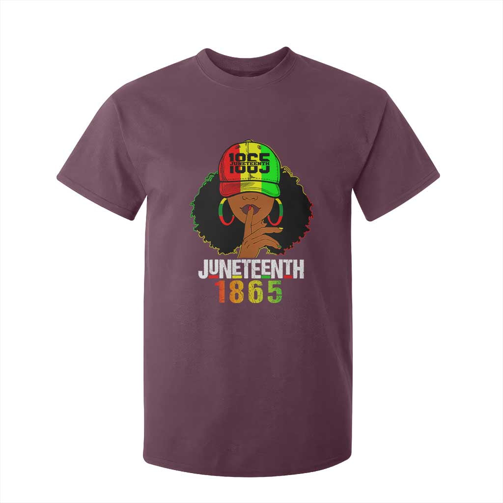 Afro Queen T Shirt For Kid Juneteenth 1865 TS01 Maroon Print Your Wear