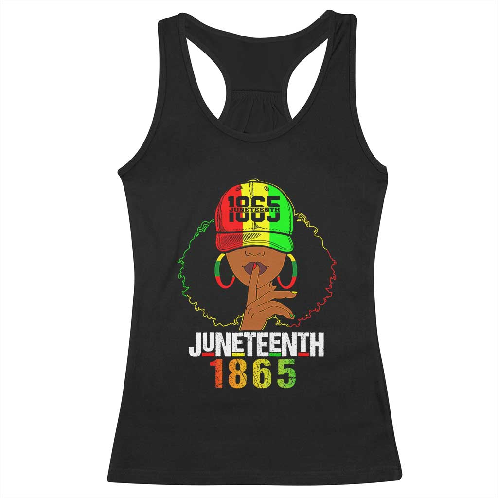 Afro Queen Racerback Tank Top Juneteenth 1865 TS01 Black Print Your Wear