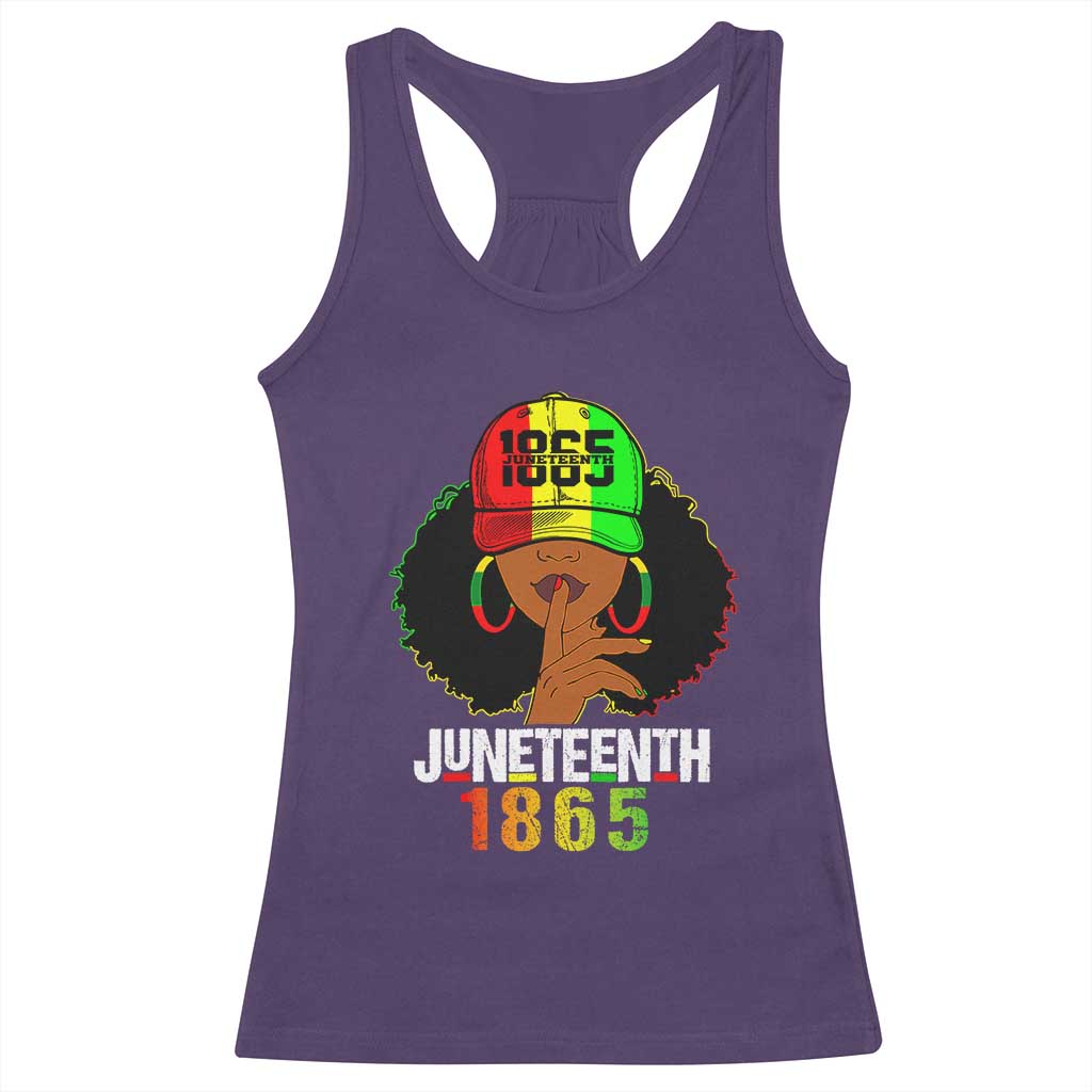 Afro Queen Racerback Tank Top Juneteenth 1865 TS01 Purple Print Your Wear