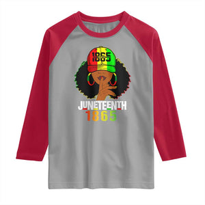 Afro Queen Raglan Shirt Juneteenth 1865 TS01 Sport Gray Red Print Your Wear