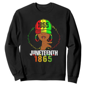 Queen Afro Sweatshirt Juneteenth 1865 TS01 Black Printyourwear