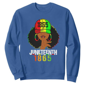Queen Afro Sweatshirt Juneteenth 1865 TS01 Royal Blue Printyourwear